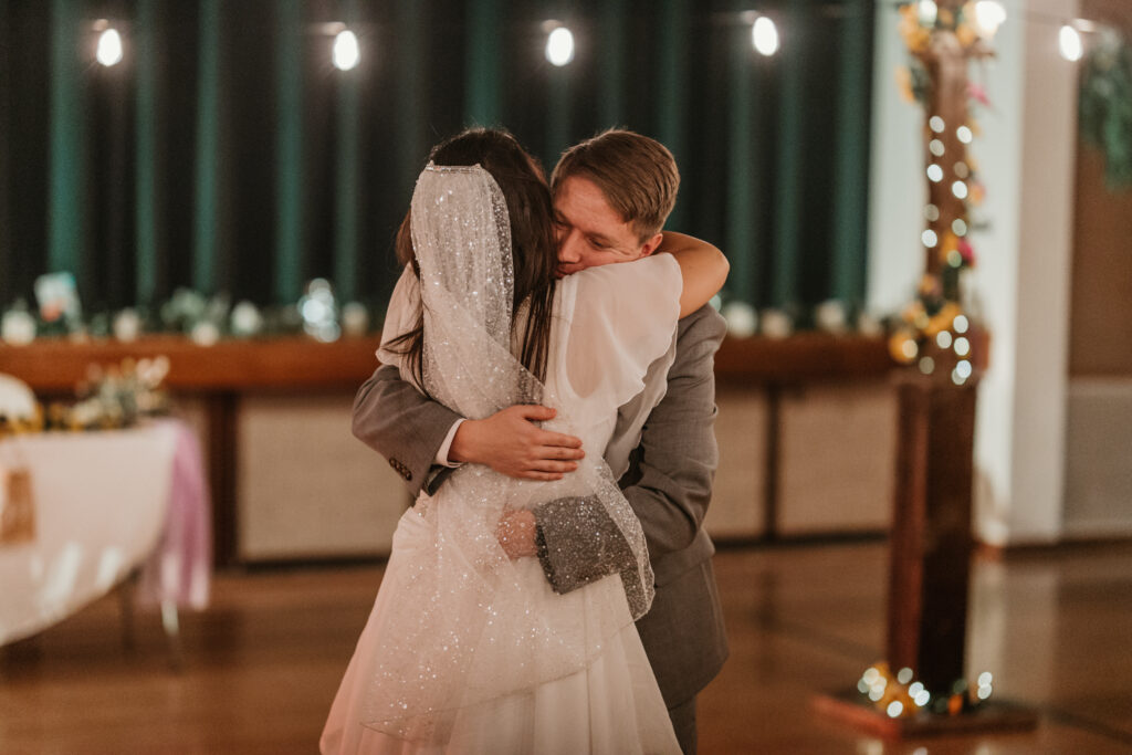 Bride and groom's first dance at a lds/mormon church wedding held in Hemet, California