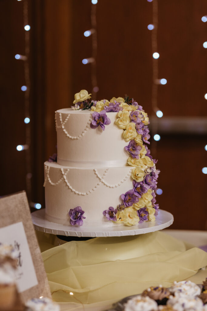 Wedding cake at a lds/mormon church wedding held in Hemet, California