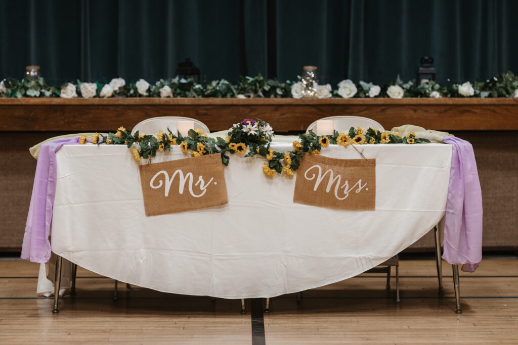 Wedding decorations at a lds/mormon church wedding held in Hemet, California